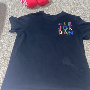 Jordan Black Tee with Multicolor Logo